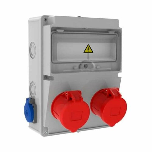 Щиток для 10 модулей, 2 x CEE 5/32A, 2 x Shuko, IP44