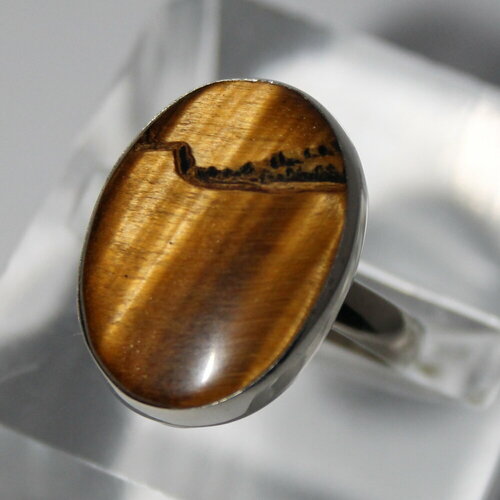Кольцо True Stones, тигровый глаз, размер 17, коричневый кольцо с камнем тигровый глаз true stones