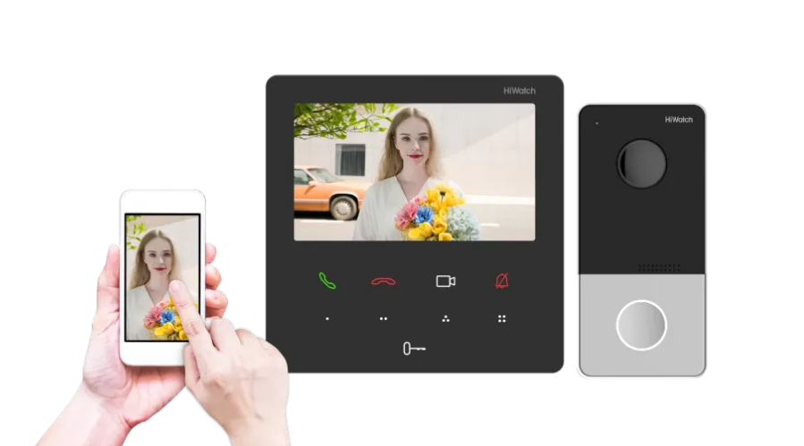 Комплект IP видеодомофона HiWatch DS-D200IKWF