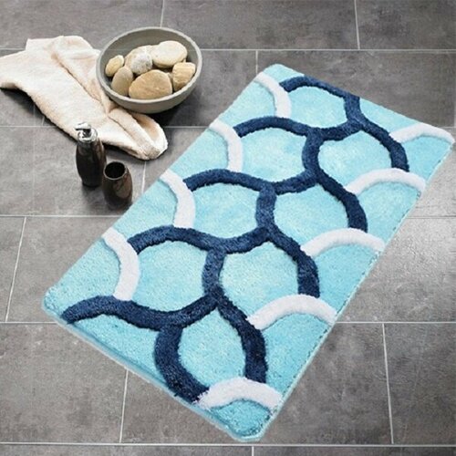 Коврик для ванной CASTAFIORE Acryl Elegant бирюза 60*100 см