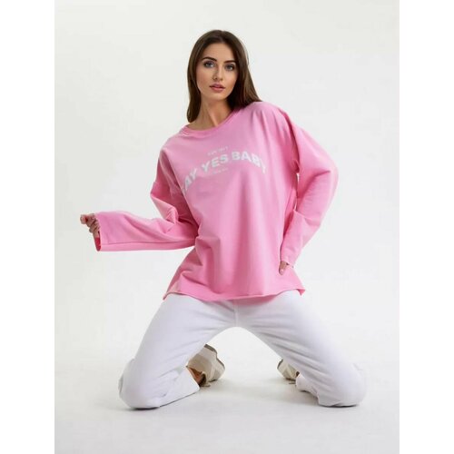 фото Свитшот h&t collection, размер xl (44-52), , розовый