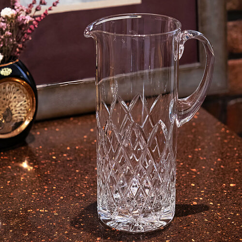 Кувшин для воды и напитков, хрустальный, с ручкой, без крышки, объем 1,2 литра, Неман 1520 800/91а