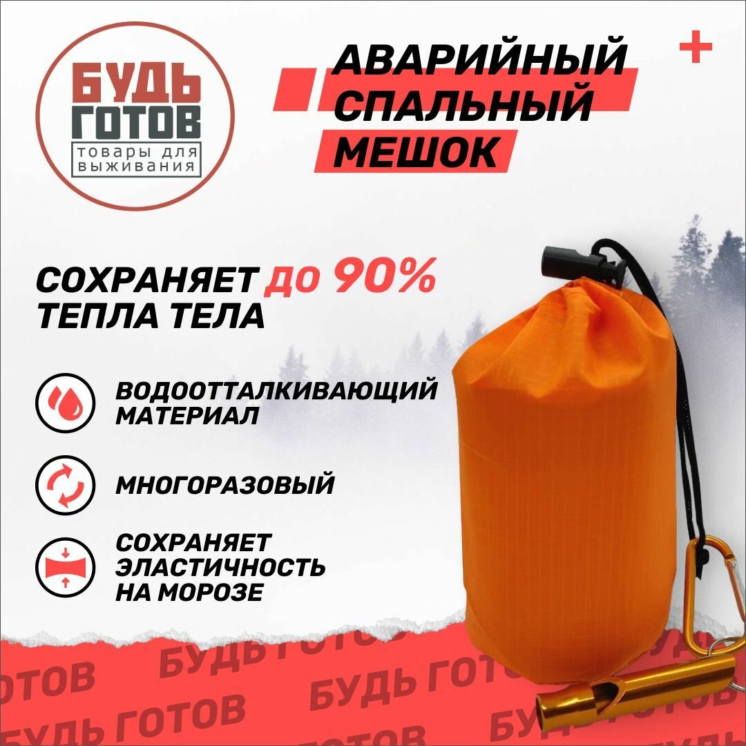 Аварийный спальный мешок Портативный Водонепроницаемый