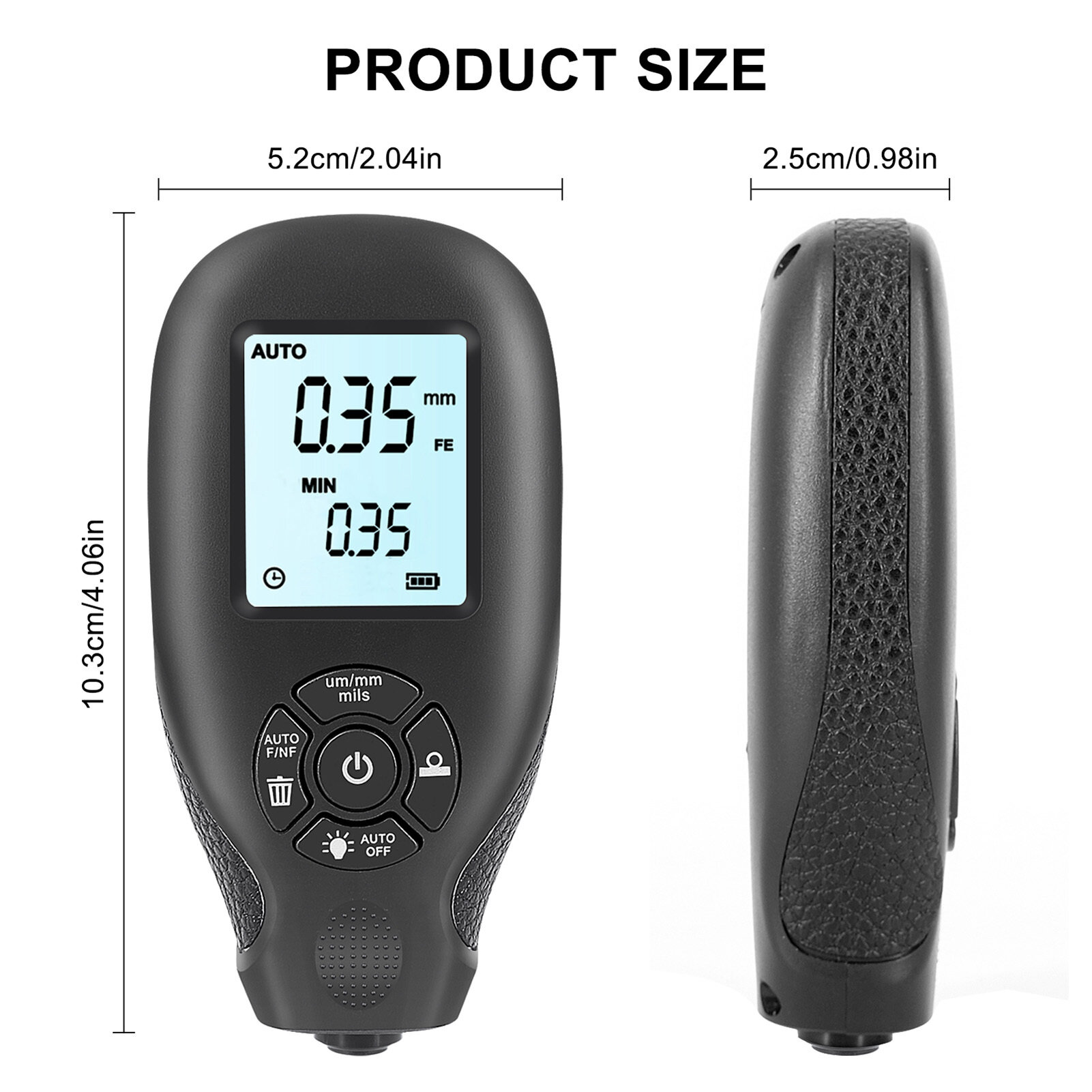 Тестер толщины краски 0-2000 мкм с ЖК-дисплеем