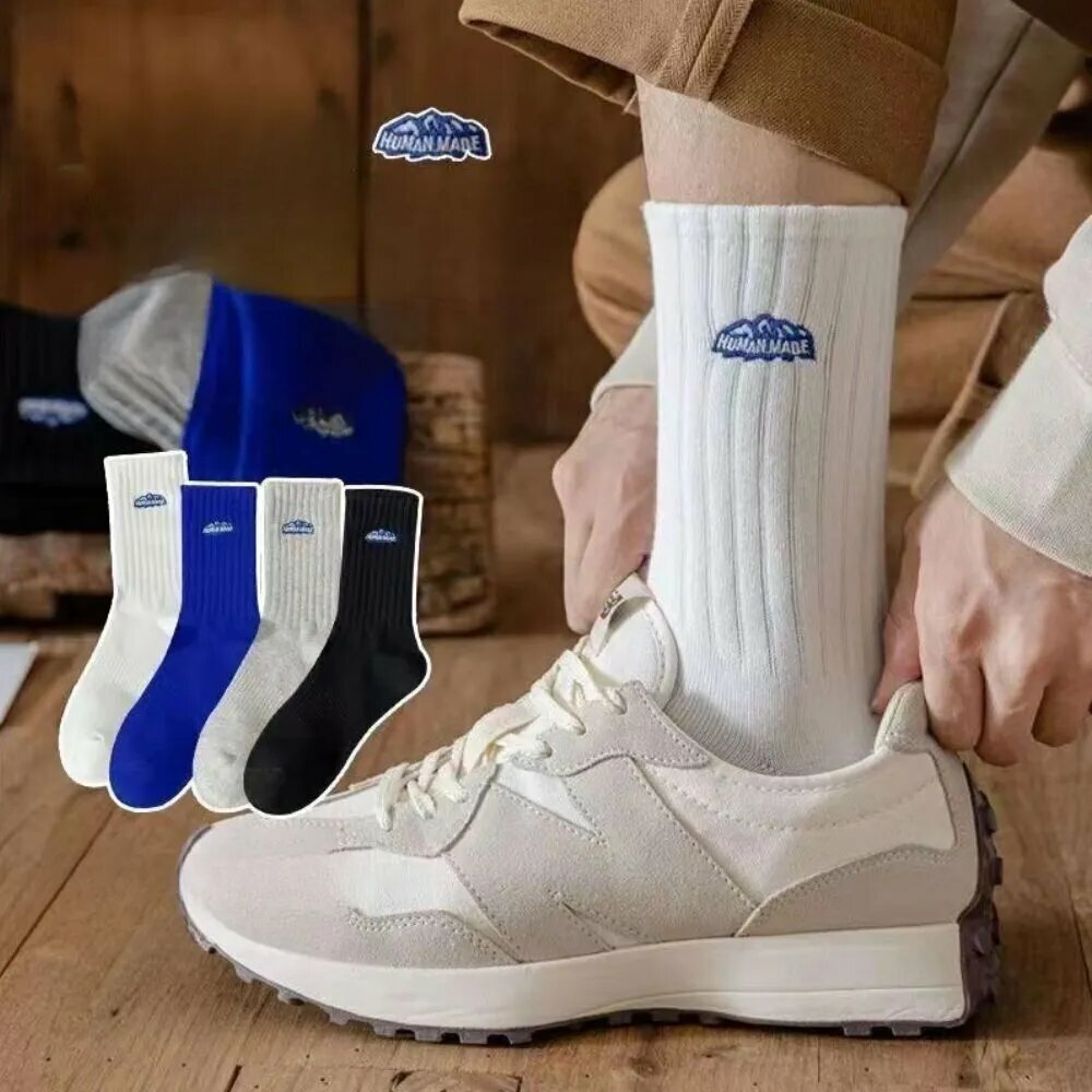 Носки , комплект, 5 пар, размер 35-43, черный, синий, белый — фото 1