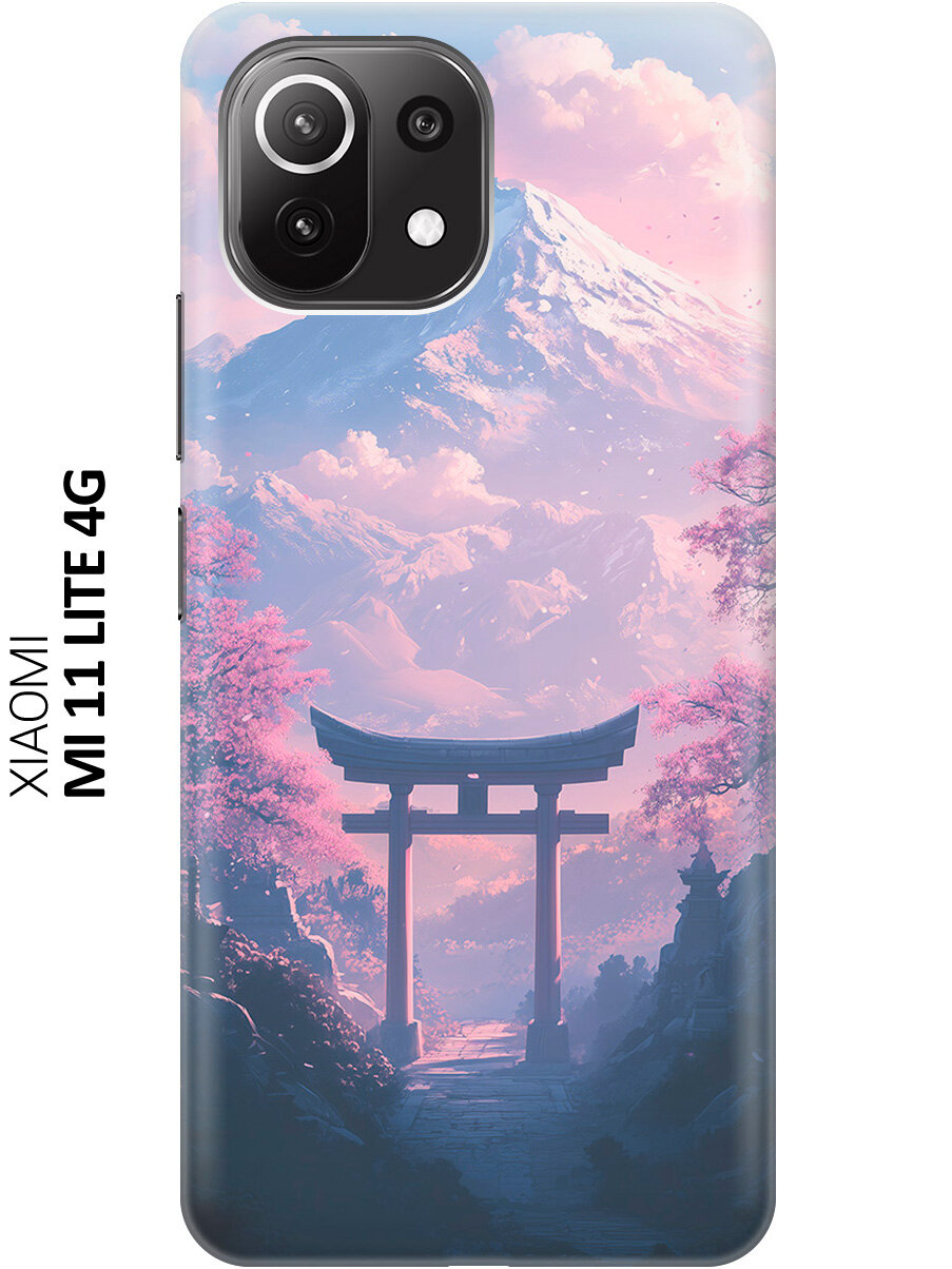 Силиконовый чехол на Xiaomi Mi 11 Lite / 11 Lite 5G с принтом "Тории и горы"