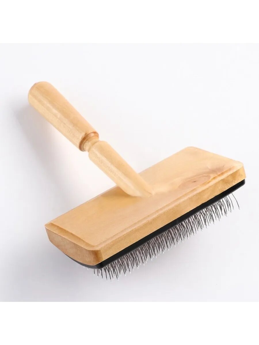 Премиум Пуходёрка для животных с деревянной ручкой