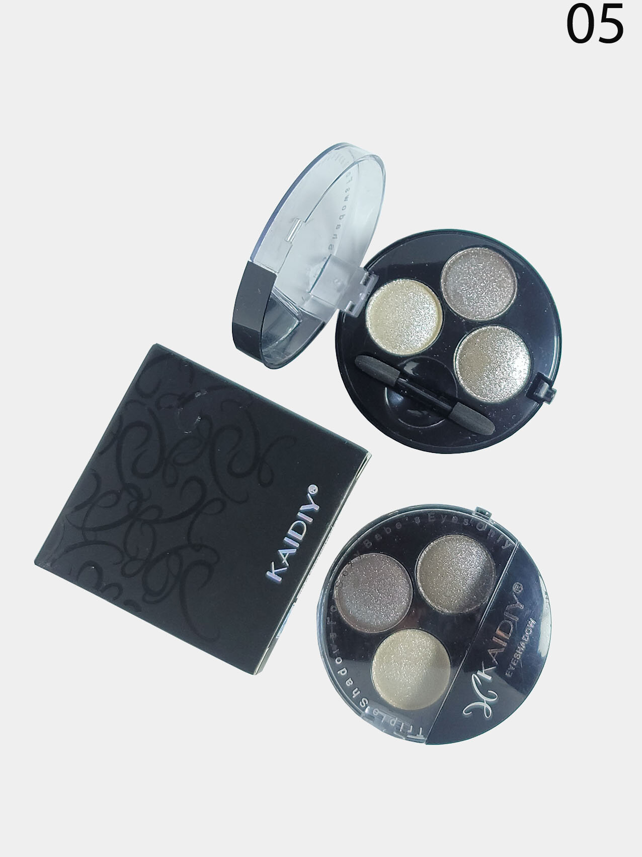 Палетка теней Savdo belgisi KAIDIY №2, 3 оттенка, гипоаллергенная, с аппликатором — фото 1