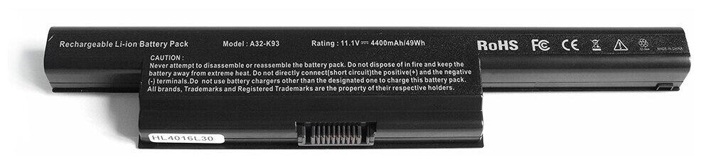 Аккумулятор для ноутбука Asus OEM A95V, K93 Series. 11.1V 4400mAh PN:, A41-K93 - фото №1