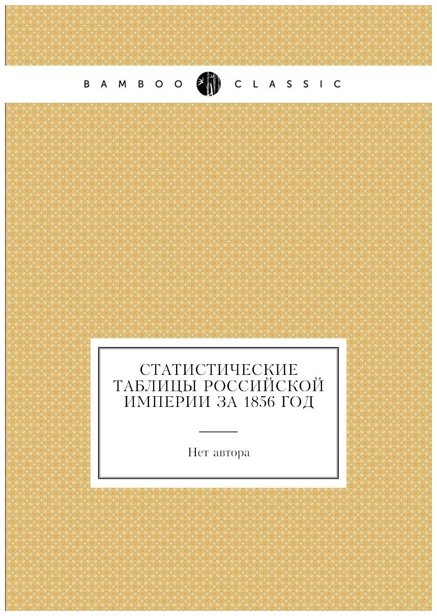 Статистические таблицы Российской империи за 1856 год