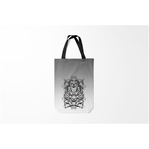 фото Сумка-шоппер / 31х42 см / мифические существа маска сова смерть череп burnettie