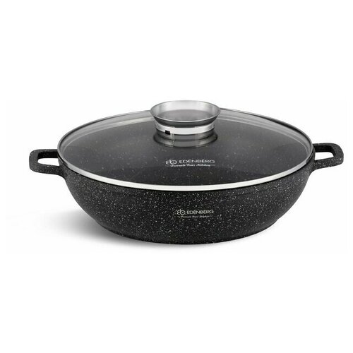 Казан Edenberg из литого алюминия,с крышкой, подходит для всех видов плит, включая индукцию,EB-8134 6,2 л/28 см