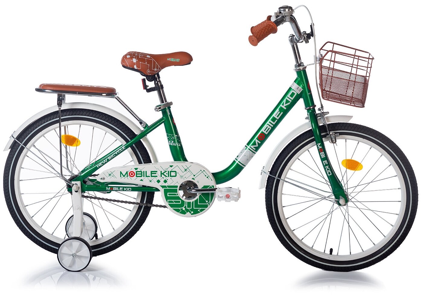Велосипед детский со съемными тренировочными колесами Mobile Kid Genta, 20 дюймов, зеленый