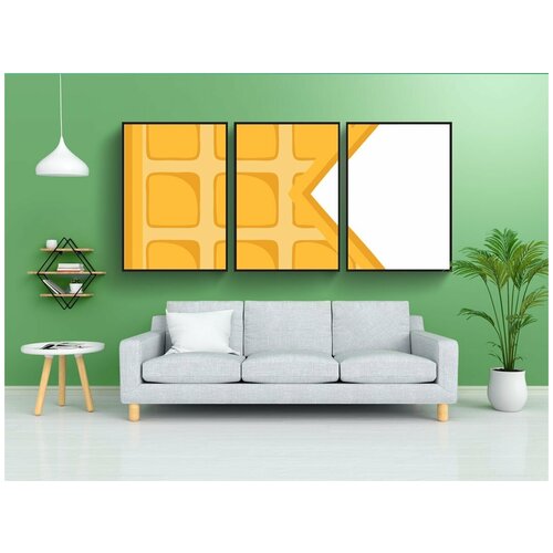 фото Набор модулных постеров для интерьера "k, алфавит, вафля" 60x90 см. в тубусе, без рамки lotsprints