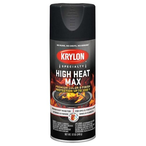 Эмаль-спрей термостойкая Krylon High Heat Max +1200F черная 340 г