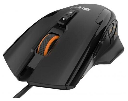Игровая мышь HIPER SOLATRIS чёрная USB 12 кнопок 10800 dpi PMW3366 OMRON RGB подсветка регулировка веса