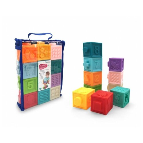 Развивающая игрушка Elefantino Мягкие кубики с выпуклыми элементами, 10 штук