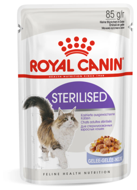 Корм для кошек ROYAL CANIN Sterilised для кастрированных и стерилизованных, в желе 11 шт X 85г