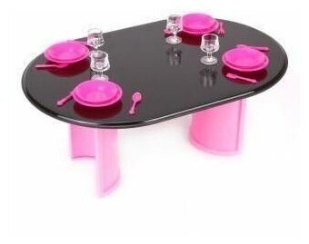 Стол с аксессуарами розовый с-1390
