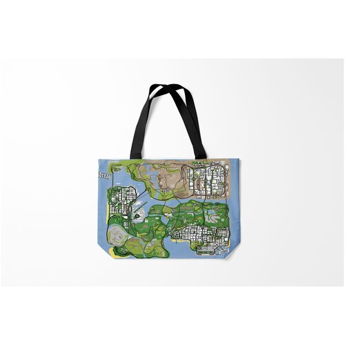 фото Сумка-шоппер / 46х35 см / геймерам / gta san andreas map burnettie