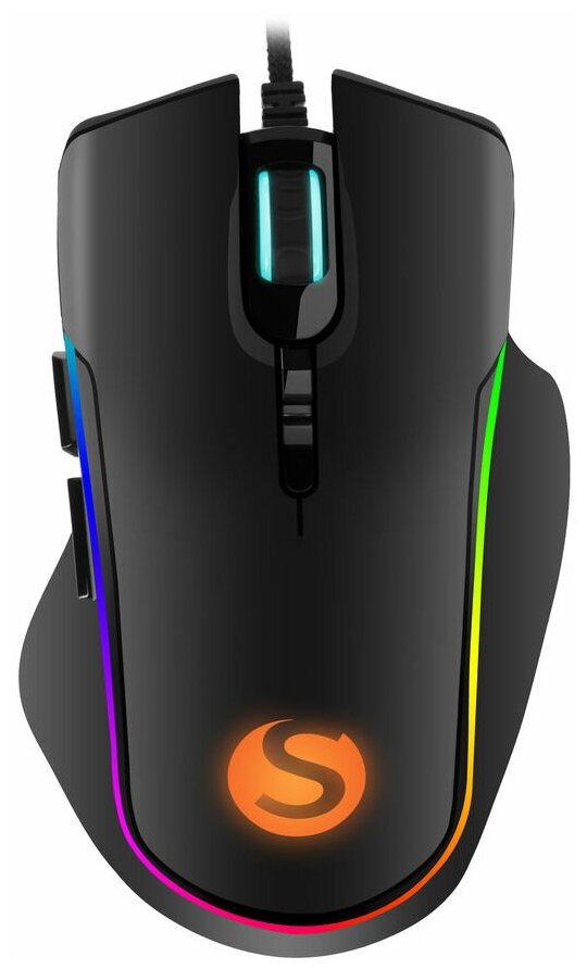 Мышь SunWind SW-M900G, игровая, оптическая, проводная, USB, черный [1422389]