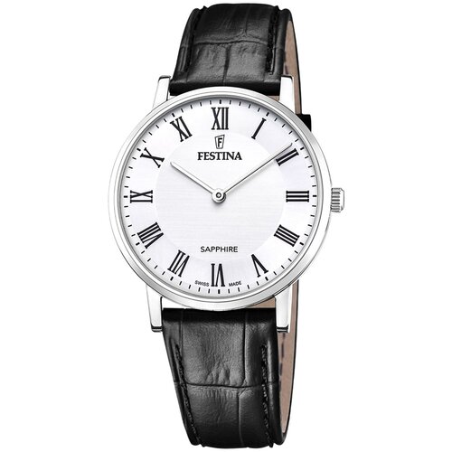 Наручные часы FESTINA Swiss Made, черный, серебряный наручные часы festina swiss made серебряный черный