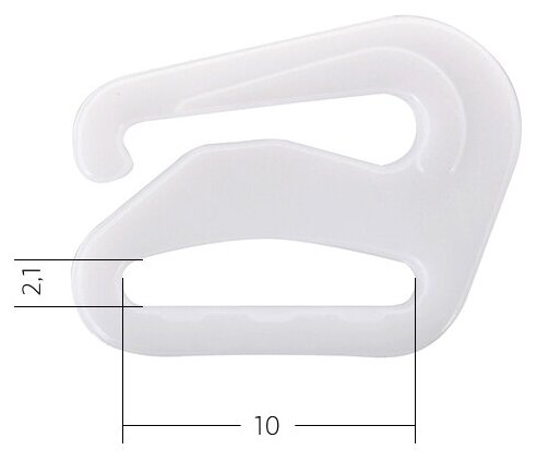 Крючок для бюстгальтера пластик ARTA.F. SF-1-3 d10мм, цв.001 белый, уп.50шт