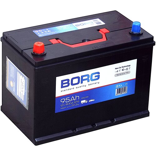 Аккумулятор автомобильный BORG Standart Asia 125D31R 100 А*ч 306x175x225 п. п. Прямая полярность