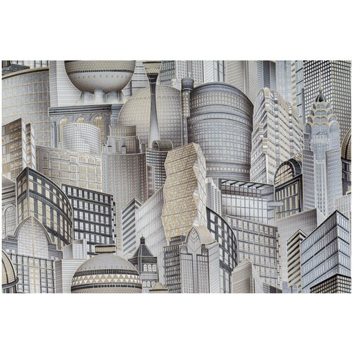 Обои детские Артекс Калейдоскоп 10368-06 Винил на флизелине 10610 СерыйЗолото Город 2600₽