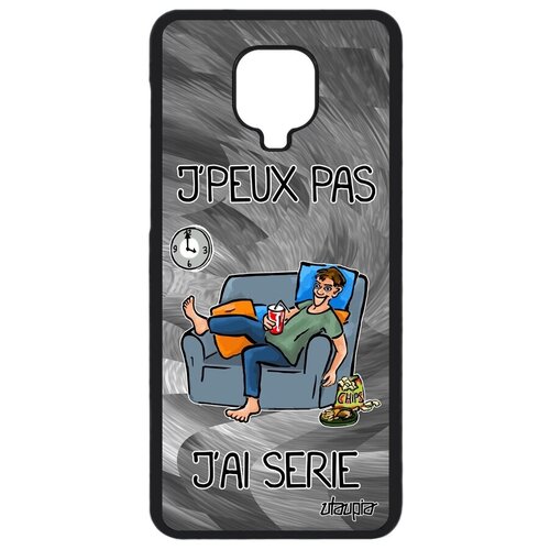 фото Простой чехол на телефон // xiaomi redmi note 9s // "не могу - у меня сериал!" карикатура надпись, utaupia, серый