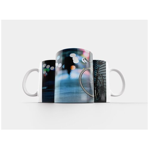 фото Кружка "велосипед, тротуар, боке огни" 320 мл lotsprints