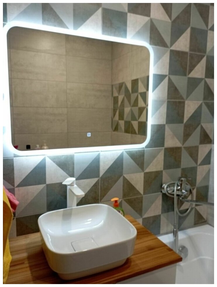 Зеркало для ванной с сенсорной подсветкой BelBagno / VAIDIRI V0001LZ4/80 см х 60 см - фотография № 12