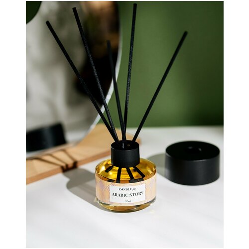 Ароматический диффузор с палочками Red Sequoia + 5 палочек, 50 мл / аромадиффузор CANDLE ME / ароматизатор для дома/ аромадиффузор / диффузор ароматический / диффузор для дома