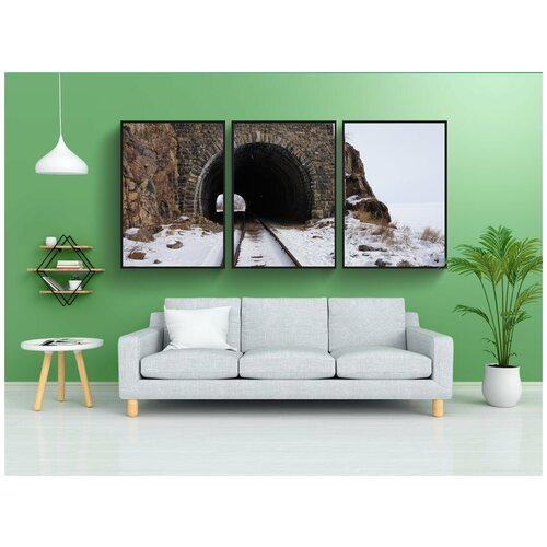 фото Набор модулных постеров для интерьера "россия, тренироваться, железная дорога" 60x90 см. в тубусе, без рамки lotsprints