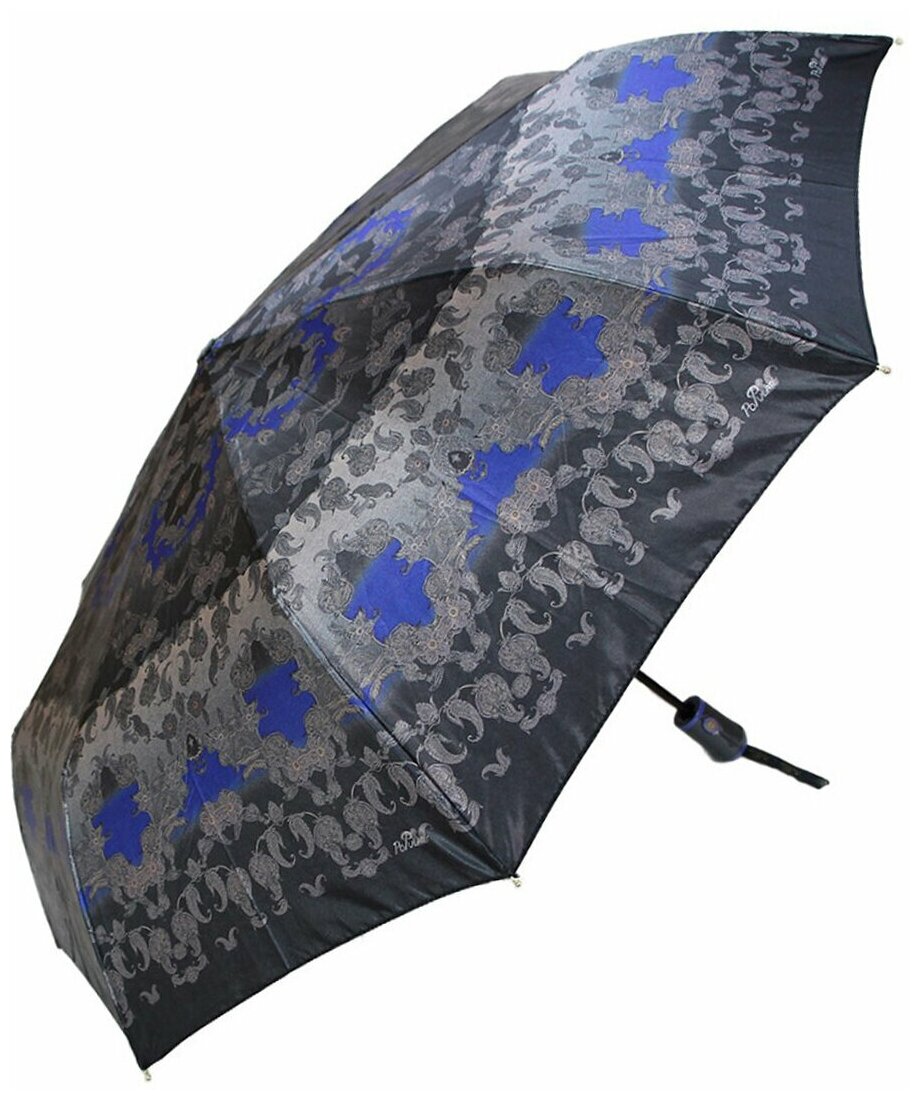 Женский складной зонт Popular Umbrella автомат 1265/темно-серый