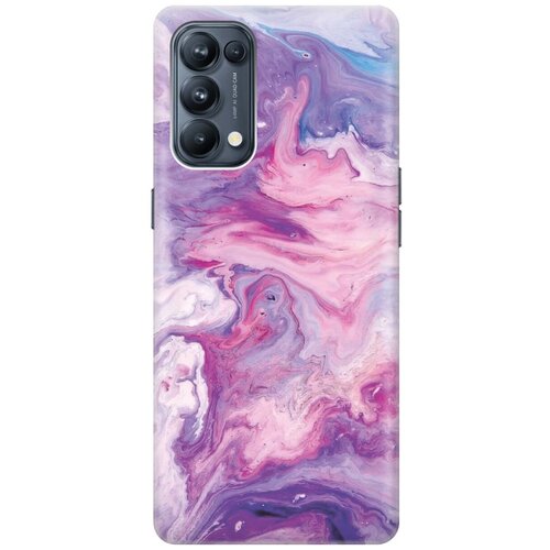 Ультратонкий силиконовый чехол-накладка для Oppo Reno5 с принтом Purple Marble ультратонкий силиконовый чехол накладка для nokia 9 с принтом purple marble