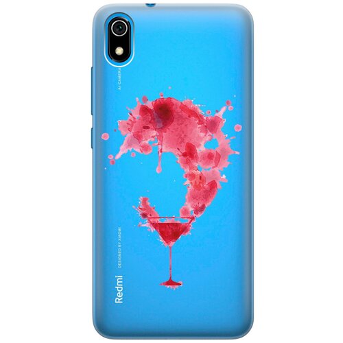 Силиконовый чехол с принтом Cocktail Splash для Xiaomi Redmi 7A / Сяоми Редми 7А силиконовый чехол на xiaomi redmi 7a сяоми редми 7а с 3d принтом making the world better прозрачный