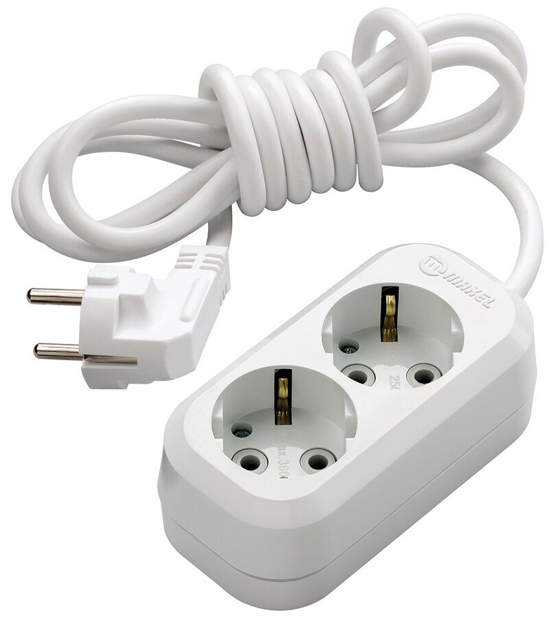 Удлинитель 2х2м с заземл. 16А IP20 MGP112 Makel - фото №1