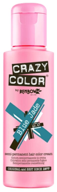 Crazy Color Краситель прямого действия Semi-Permanent Hair Color Cream, 67 blue jade, 100 мл