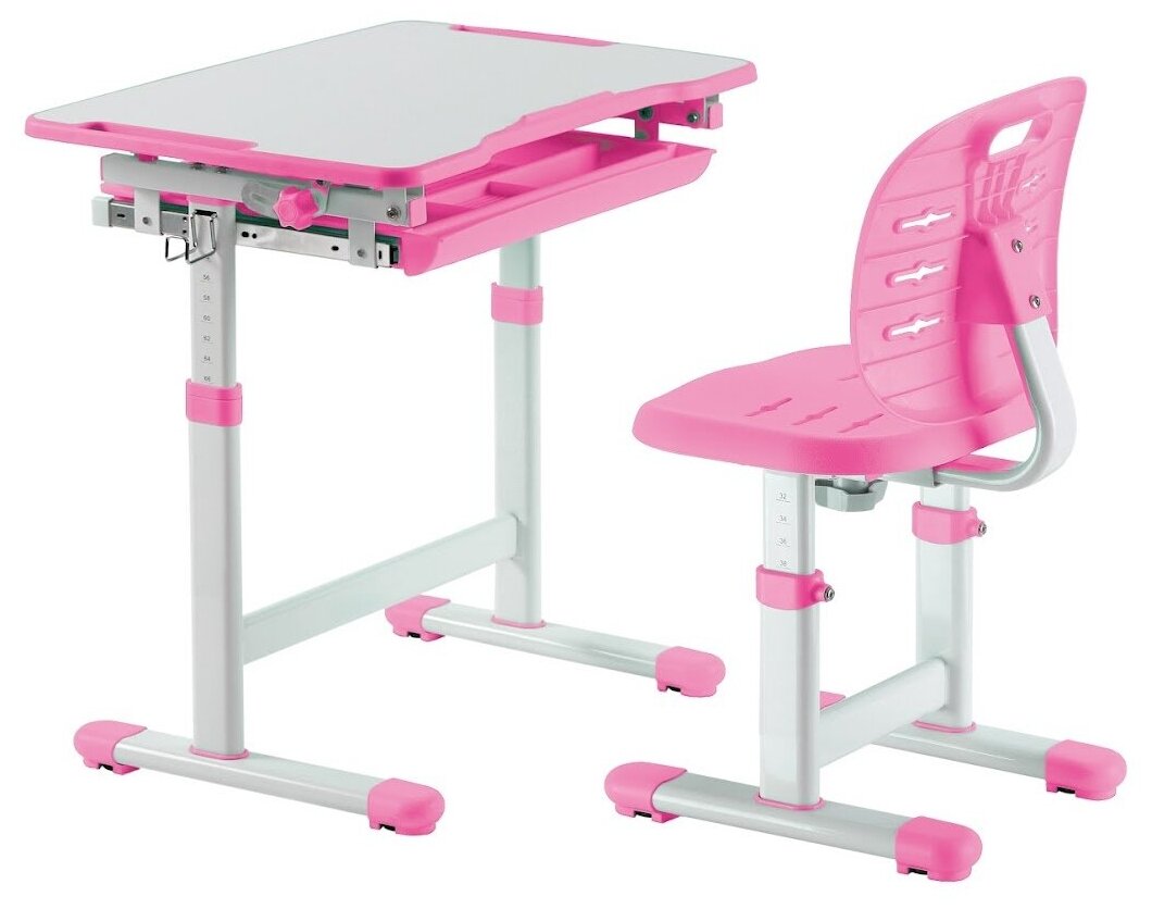 Комплект парта + стул трансформеры Piccolino III Pink Fundesk