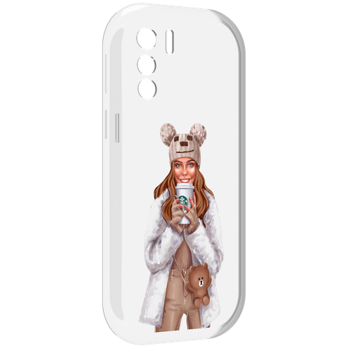 Чехол MyPads Девушка-с-кофе-старбакс женский для UleFone Note 13P задняя-панель-накладка-бампер