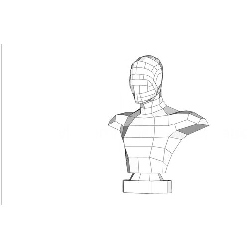 фото 3d-конструктор оригами фигура статуя бусто подарочный набор на новый год 2022 для сборки полигональной фигуры бумажная логика