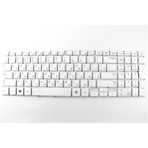 Клавиатура для ноутбука Samsung 370R5E белая горизонтальный Enter p/n: BA5903619, BA59-03619C