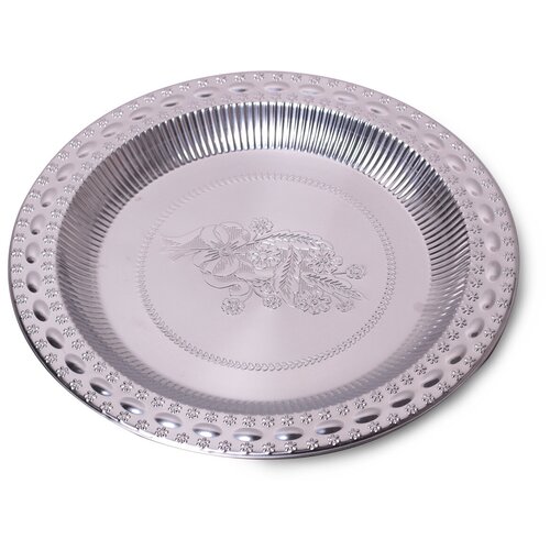 Поднос 40 см. из нержавеющей стали Kamille KM-4371 (d39,5х3 см)