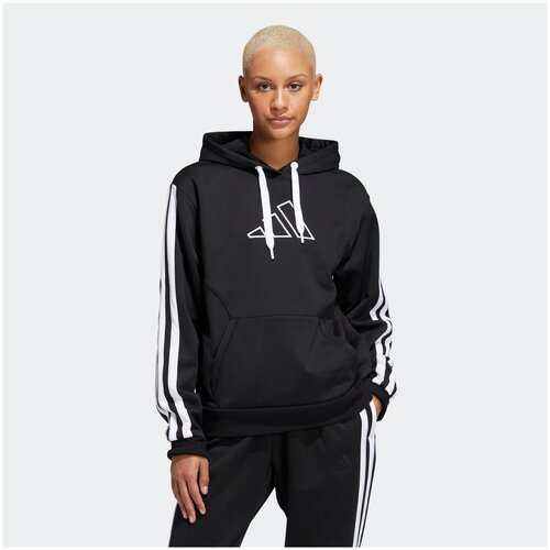 Худи adidas Women In Power Polar Fleece Hoodie, силуэт свободный, размер M, черный, белый