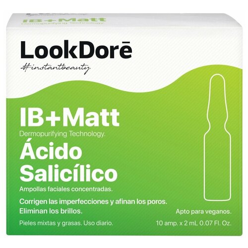 LookDore IB + Matt Ampoule Anti-Imperfections Salicylic концентрированная сыворотка в ампулах для проблемной кожи лица, 2 мл, 10 шт.