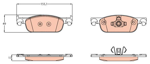 Дисковые тормозные колодки передние TRW GDB2157 (4 шт.)