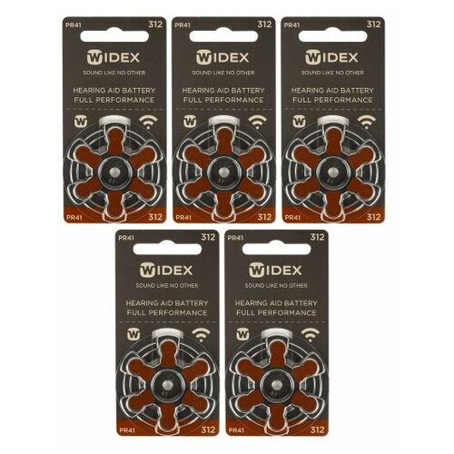 Батарейки для слуховых аппаратов Power One тип 312 5 блистеров = 30 батареек