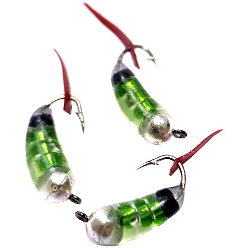 Мормышки зимние Ручейник 04г Зеленый вольфрам 3 шт 528₽