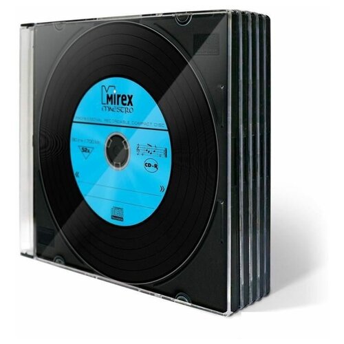 Оптический диск CD-R Mirex Maestro 700Mb, 52x, slim case, 5шт. (UL120120A8F)